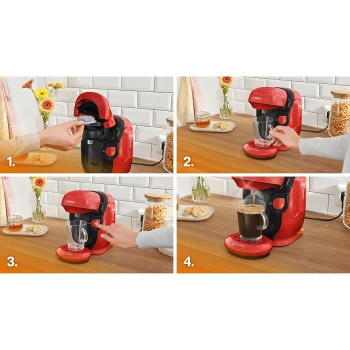 Machine à café multi-boissons - BOSCH - TASSIMO - T11 Style rouge - 1400 W