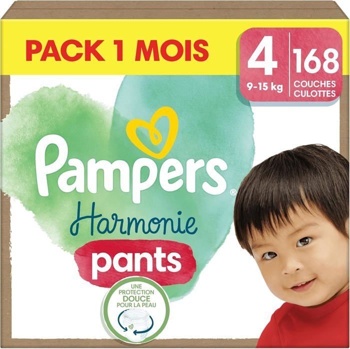 Pampers Harmonie Pants, Taille 4, 168 Couches-Culottes