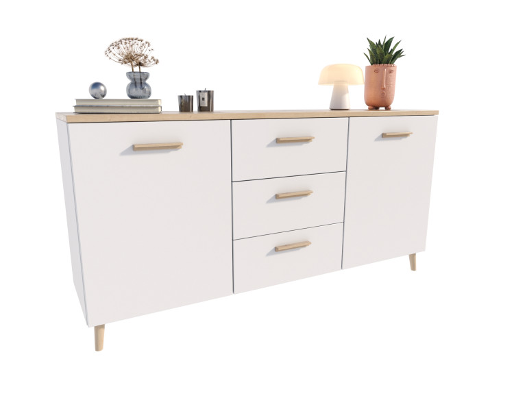 Komoda Malmo dąb artisan/biały