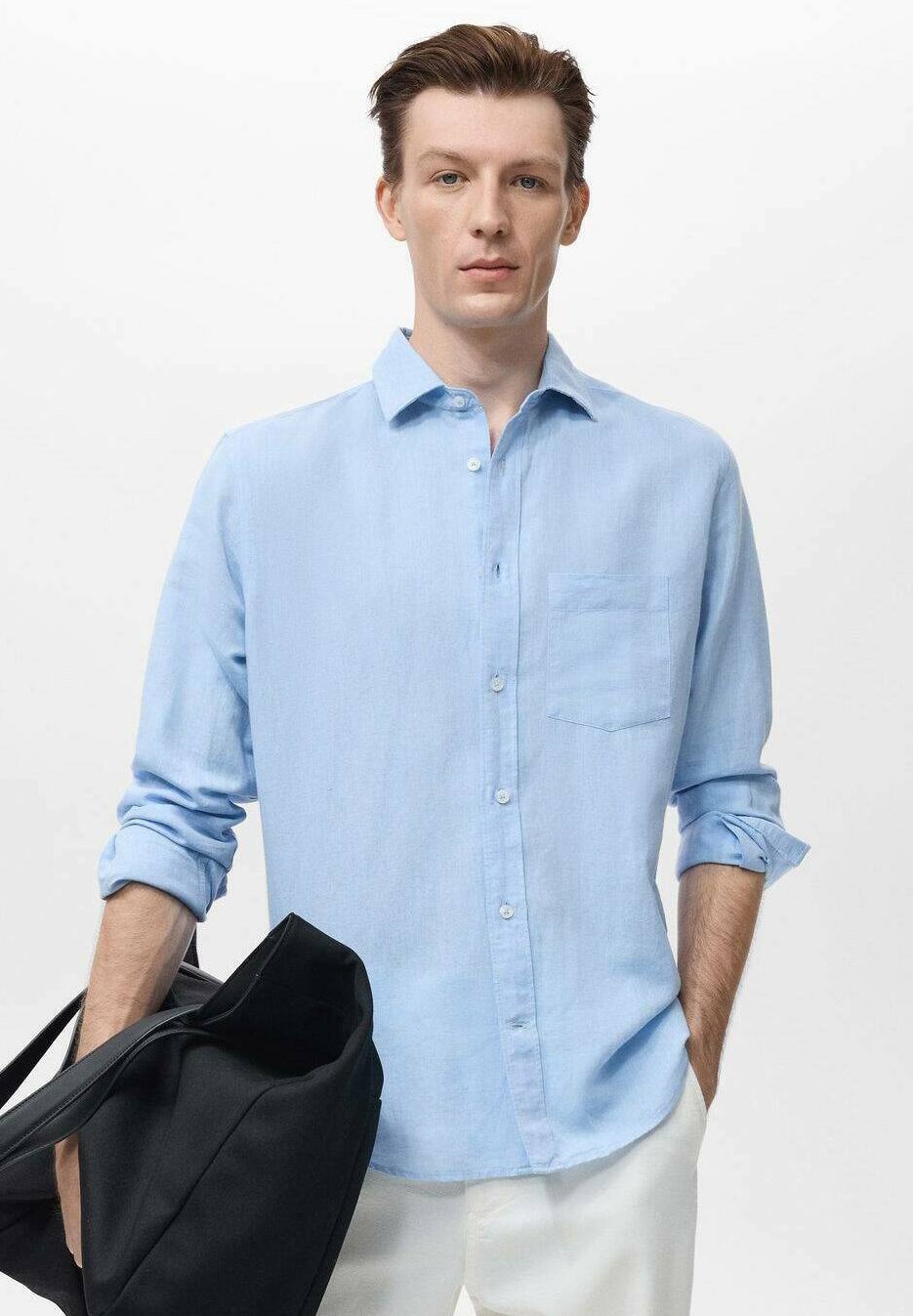 Mango POCKET - Shirt - lichtblauw
