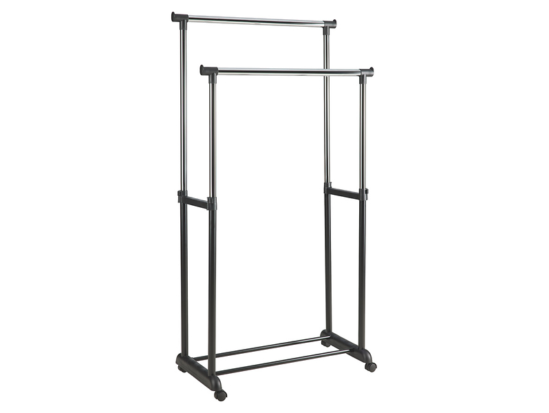 Wieszak podwójny James 84 cm mobilny i regulowany czarny