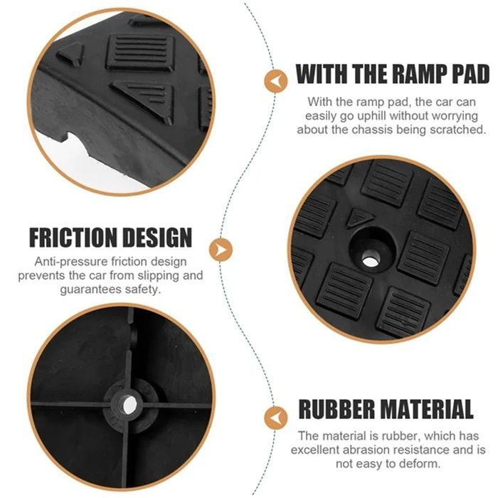 Rubber curb ramps, threshold ramps, driveway ramps, car loading docks and Label