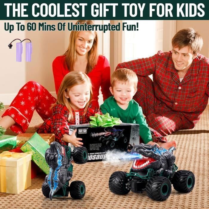 Voiture Télécommandée Dinosaure Telecommande pour Garcon 4 5 6 7 8Ans Mouvements Realistes Robot Radiocommande avec Manette Controle