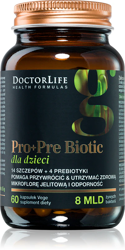 Doctor Life Pro+Pre Biotic Nahrungsergänzungsmittel-Kapseln für Kinder zur Unterstützung der Verdauung