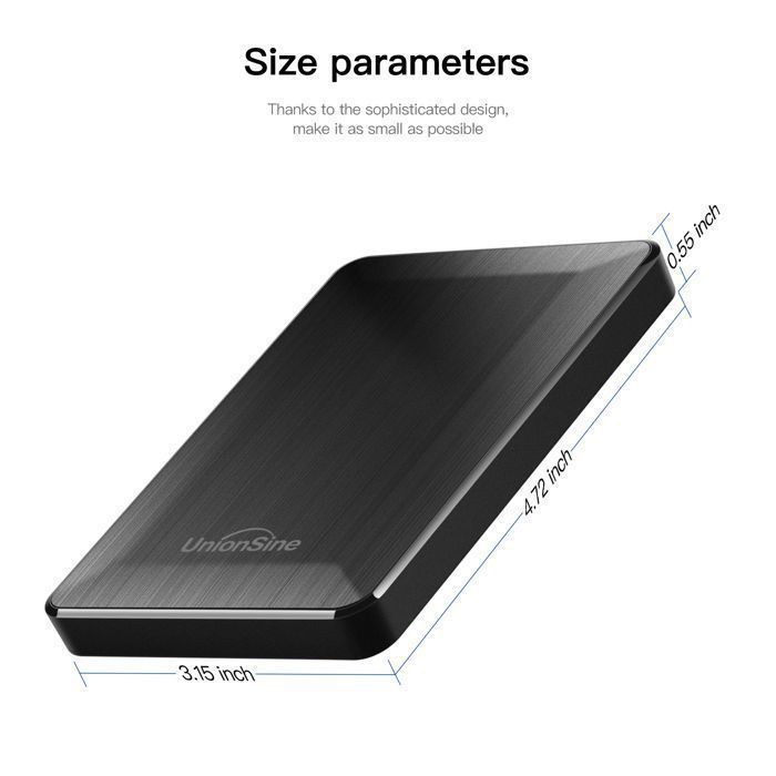 Externe harde schijf - UNIONSINE - UnionSine-HD2513 - 750 GB - USB 3.0 - Compatibel met pc en Mac