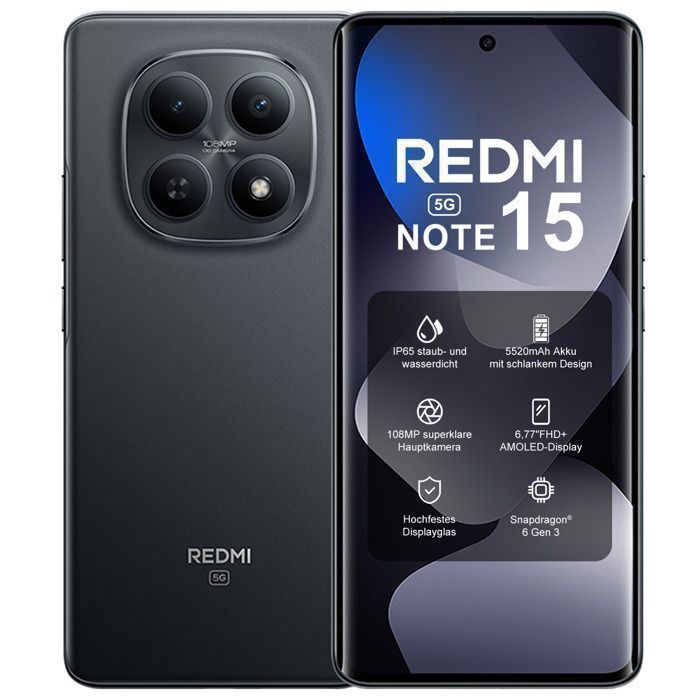 Smartphone - XIAOMI - REDMI Note 15 5G - 8Go RAM - 256Go - Dispositivo Foto 108 Mpx - Pantalla FHD+ 6,77