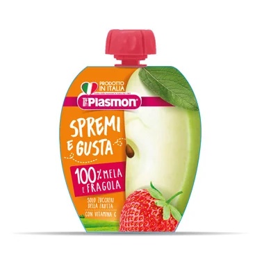 PLASMON Babyvoeding Knijp en Geniet Appel/Aardbei 100 ml