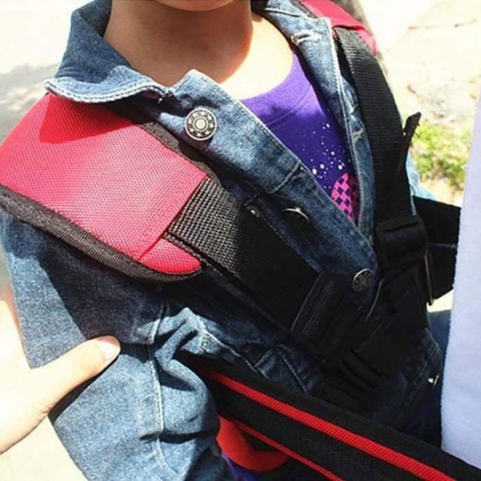Cinturones de seguridad para niños, cinturón de seguridad para motocicleta, arnés estilo bebé, resistente a caídas (rojo)