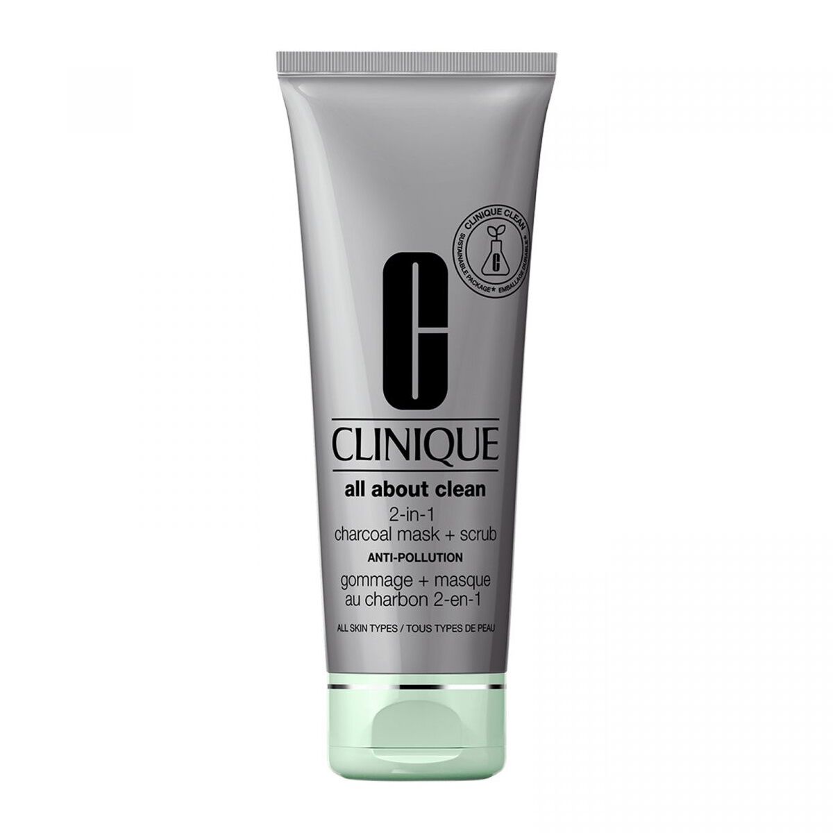 Clinique All About Clean 2-v-1 maska s aktívnym uhlím a peeling