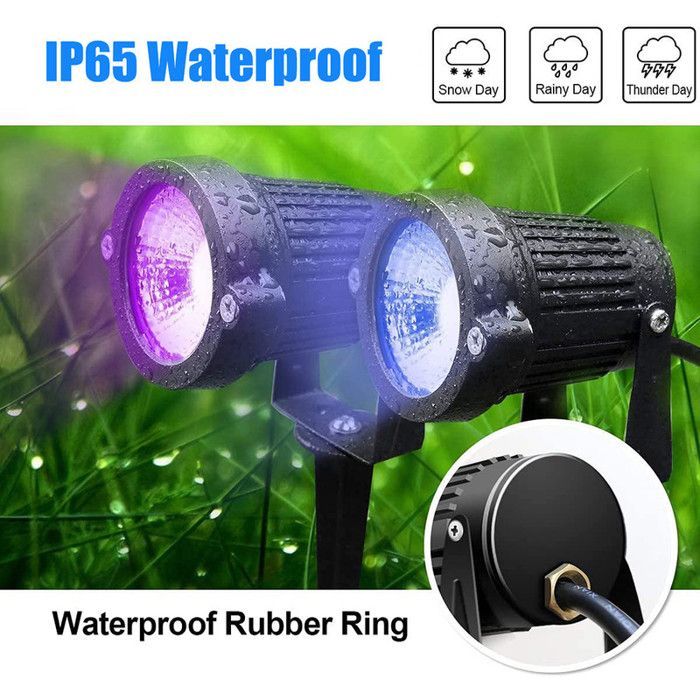 RGB LED-tuinspot met grondpen, 6W IP65 waterdicht, inclusief afstandsbediening voor gazon - Set van 2