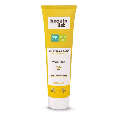 „Beauty List Wash It Out“ 2 viename gelis ir tonikas, 2 viename valomasis ir drėkinamasis gelis bei tonikas, 150 ml