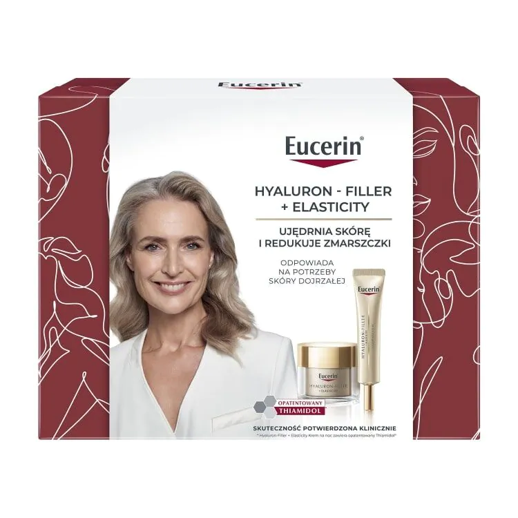 Eucerin Hyaluron Filler Elasticity Zestaw Kosmetyków, Krem na noc + Krem pod oczy