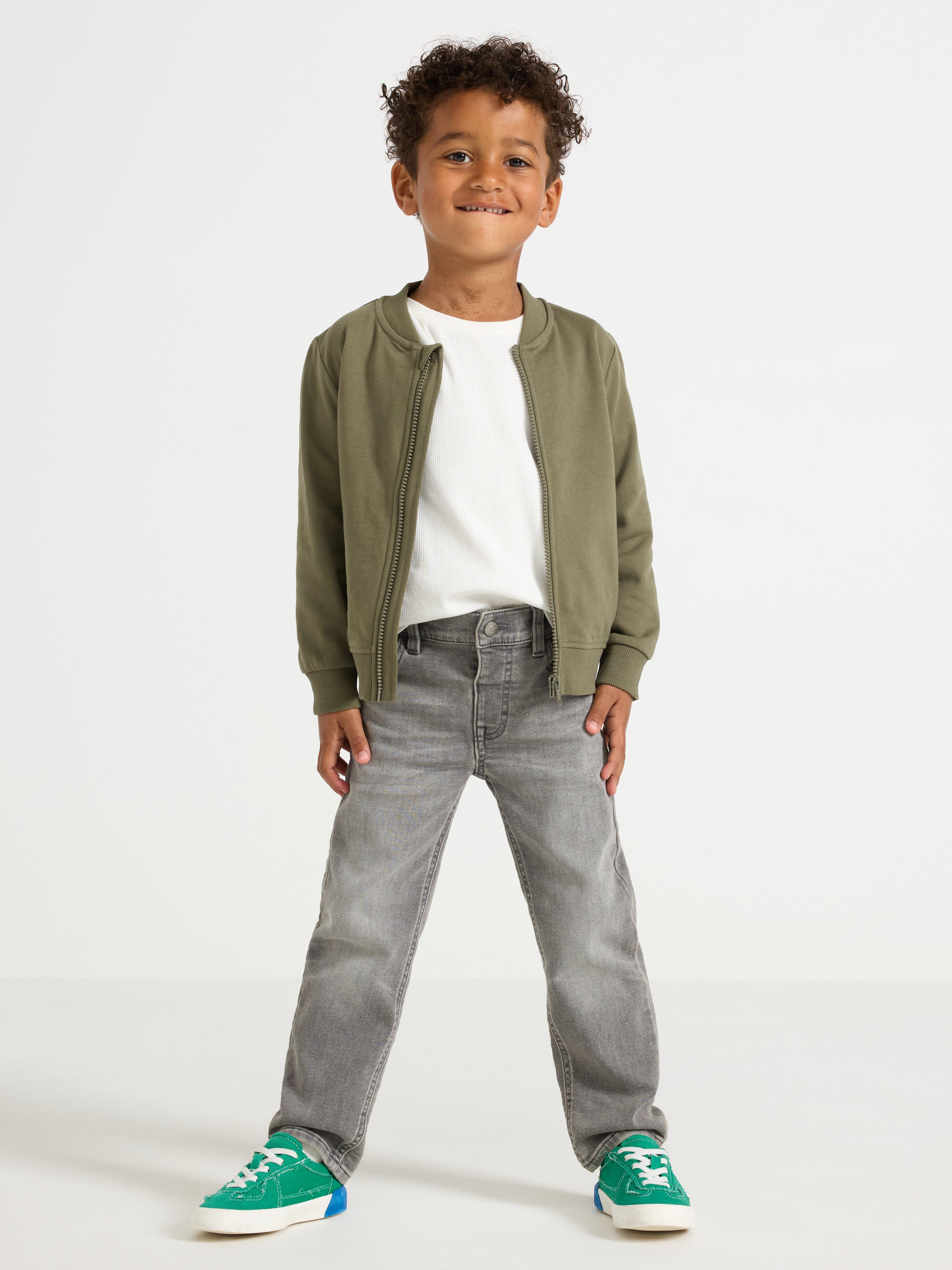 Sweat-shirt zippé kaki clair