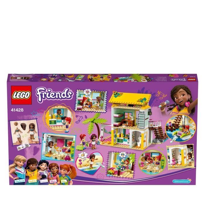 LEGO®  Friends 41428 La Maison sur la Plage avec Mini Poupées et 2 Animaux, Jeu de Construction pour Enfant de 6 ans et +