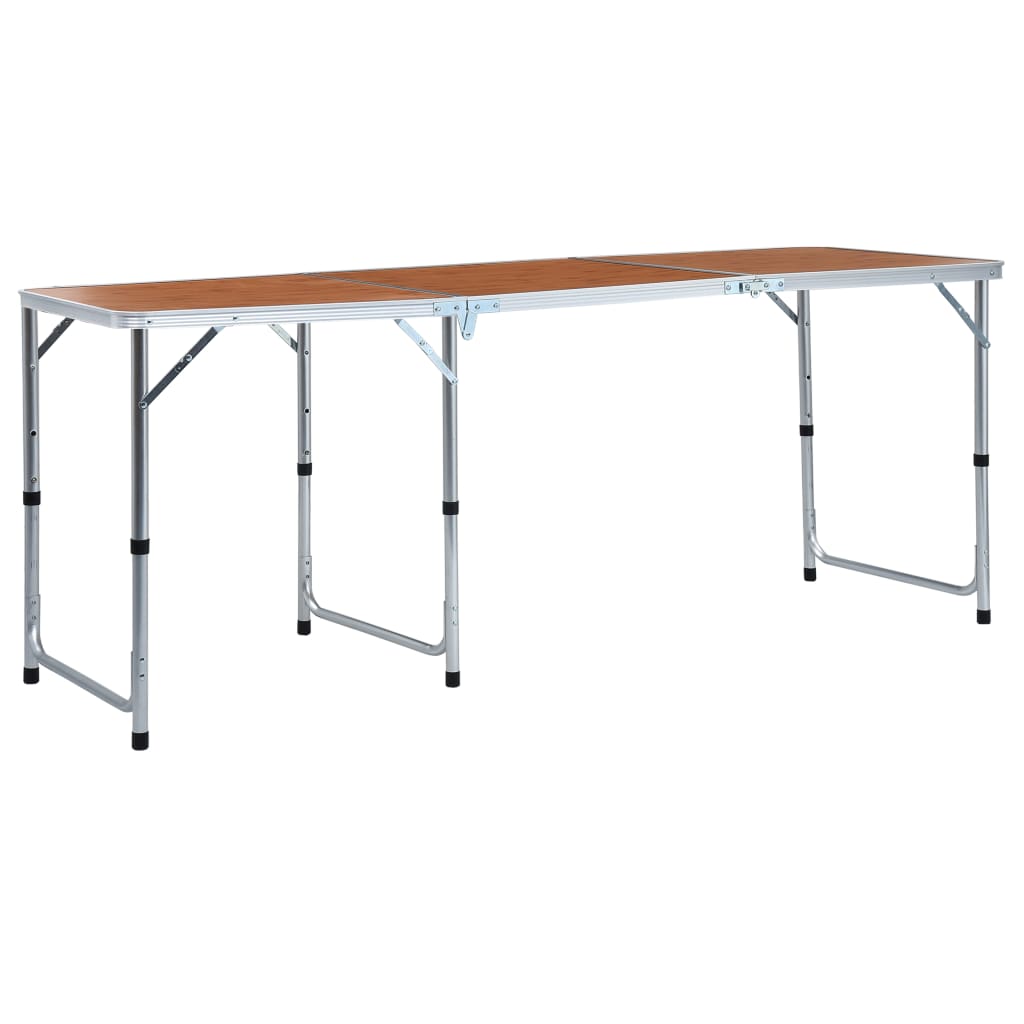  Mesa de camping dobrável Vidaxl, marrom, 180 x 60 cm