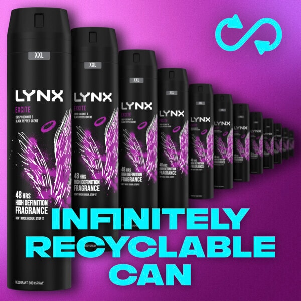 „Lynx“ dezodorantas aerozolinis kūno purškiklis XXL Excite 250 ml