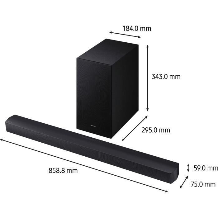 SAMSUNG HW-B450F/ZN - Barra de sonido de 2.1 canales - Subwoofer inalámbrico de 6.5