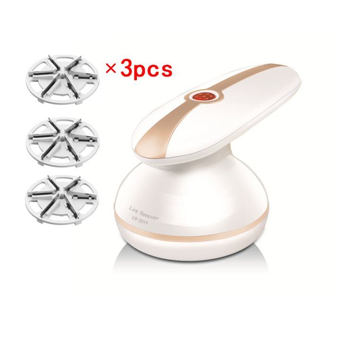 Rasoir Anti-Bouloches Électrique USB Rechargeable -  - Portable avec 2 Lames et Brosse - Pour Vêtements, Coussins, Tapis - Or