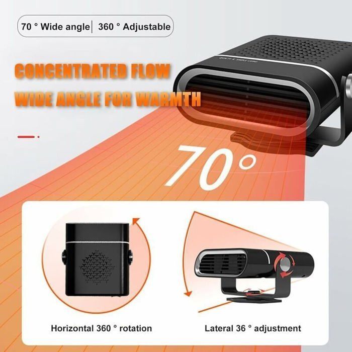 Chauffage Voiture,12V Chauffe Voiture Rapide Portable,Déshumidificateur de Pare-Brise pour Voiture Buggy et Remorque,150W Ch