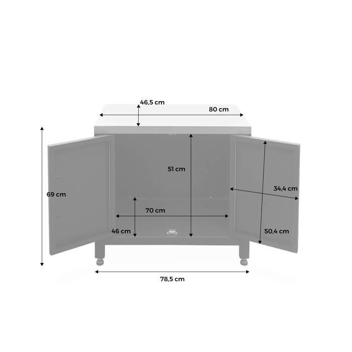 Cocina exterior de acero GRIMAUD de 80 cm