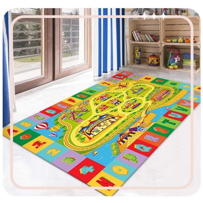 Tapete infantil, tapete de brincar para quartos infantis, carrossel, azul [120x160 cm]