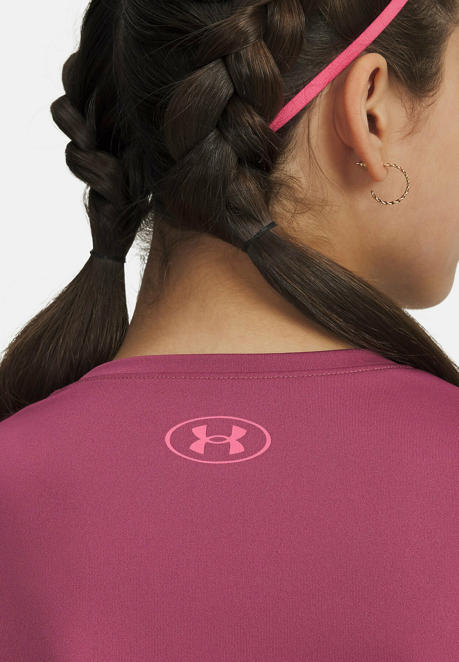 Under Armour Tech Varsity Graphic - Sport T-shirt - fuchsia dusk
