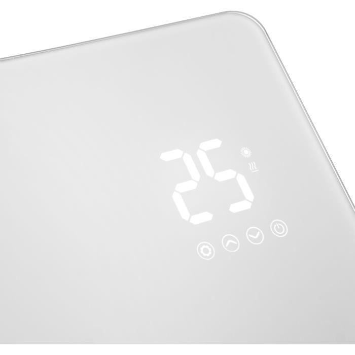 SENCOR SCF 4740WH Slimme Wi-Fi Glazen Radiator - 2400W - 2 Warmtestanden - Thermostaat - Wit