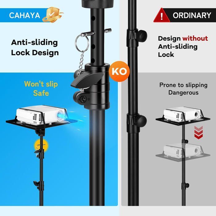 Supporto per proiettore su treppiede - ZGEER - Regolabile da 71 a 137 cm - Rotazione a 180° - Portata massima 14 kg - Ruote con freno