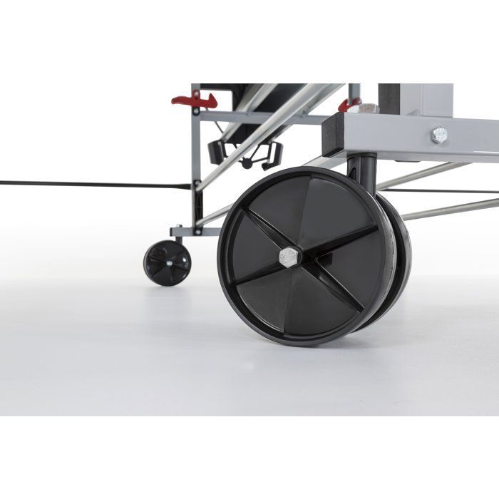 Tavolo da ping-pong - SPONETA - S3-46 e - Pieghevole - Uso esterno - Rete + contenitore + 4 ruote doppie girevoli - Grigio/verde