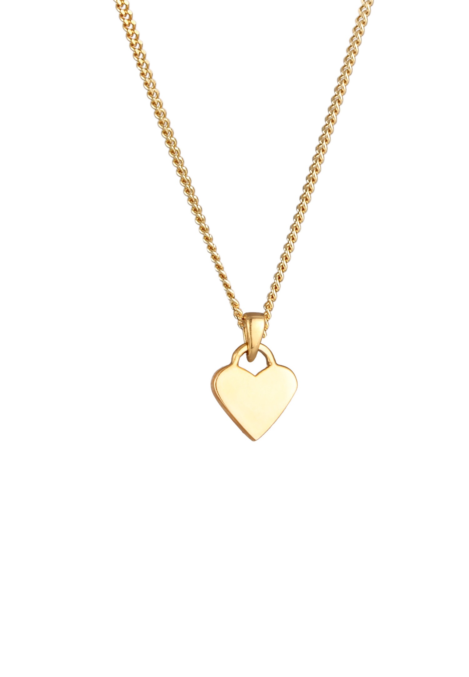 Elli Femmes Pendentif coeur Amour avec Émail rouge en Argent Sterling 925 Plaqué Or