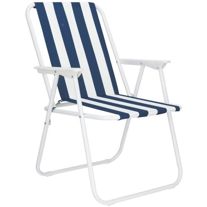 Sedia pieghevole da spiaggia/campeggio SPRINGOS® 52x59x80 cm - Blu scuro