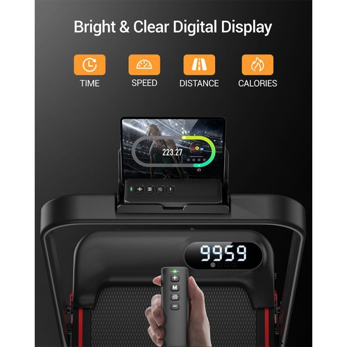 Tapis roulant ROBORE U18F - Inclinazione 15% - Velocità massima 10,5 km/h - Motore 2,5 HP - 3 livelli di inclinazione - Portata massima 136 kg - Display a LED