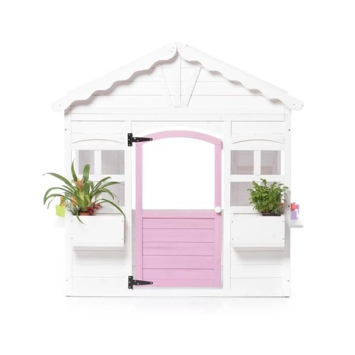 Casita de juegos de madera blanca de princesa para niños - Juegos y juguetes de exterior para niños