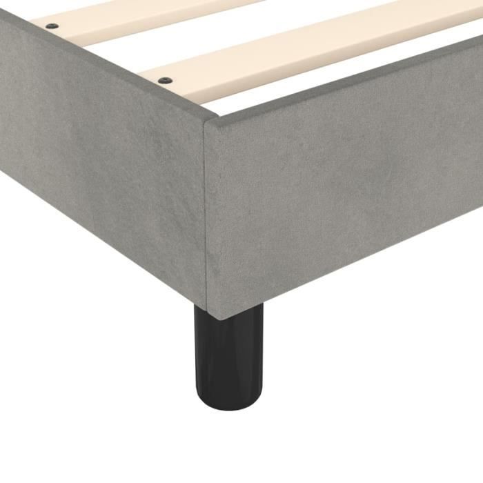 Base letto a molle - GAROSA - GAROSA7421772402862 - Velluto grigio chiaro - 180x200 cm - 2 posti