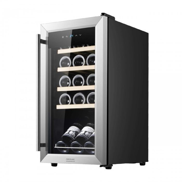 Cecotec Bolero GrandSommelier 1550 Stainless Steel Wine Cellar with Compressor. Stainless steel wine cellar, 15 bottles, compressor