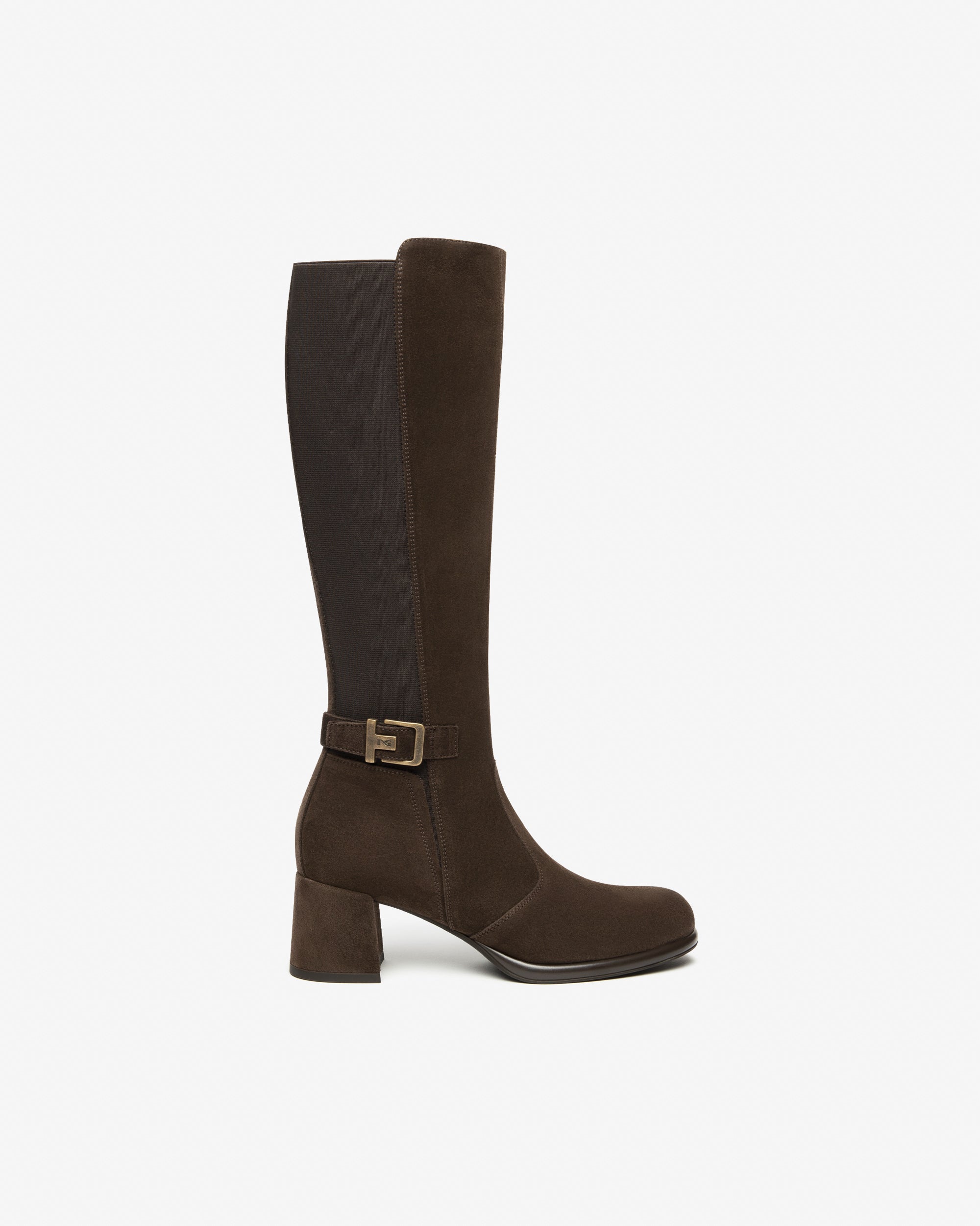  Damenstiefel aus Wildleder und Stoff