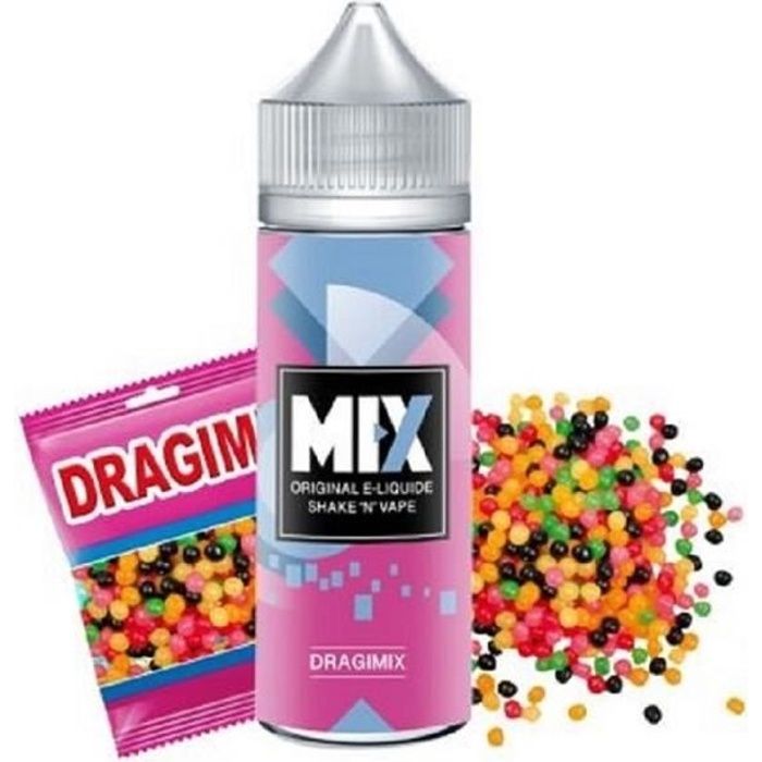 Líquido para vapear de 50 ml - Marca: Mix - Sabor: Dragibus - Sin nicotina