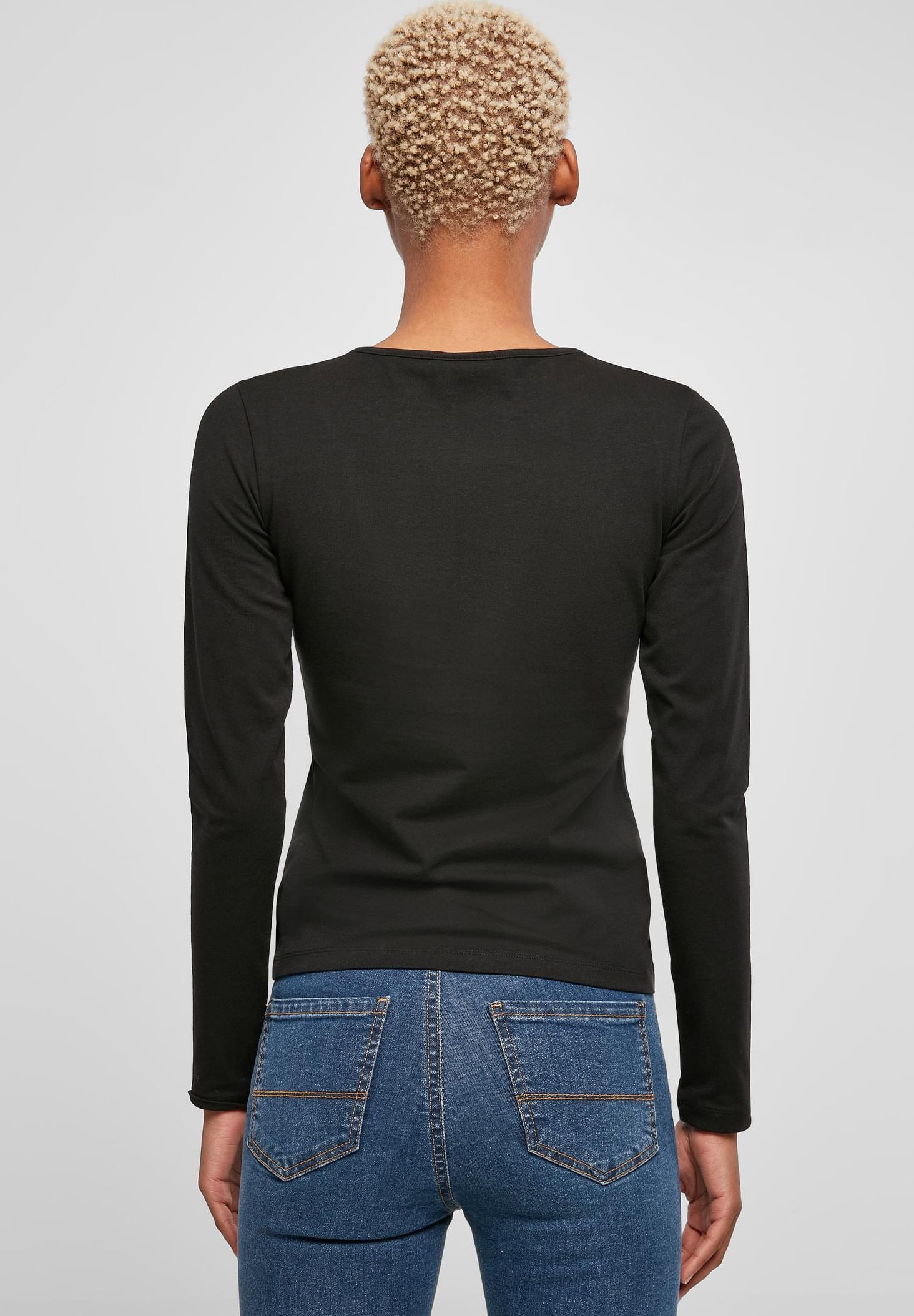 Urban Classics CROSSED CUT OUT LONGSLEEVE - Top s dlouhým rukávem - black