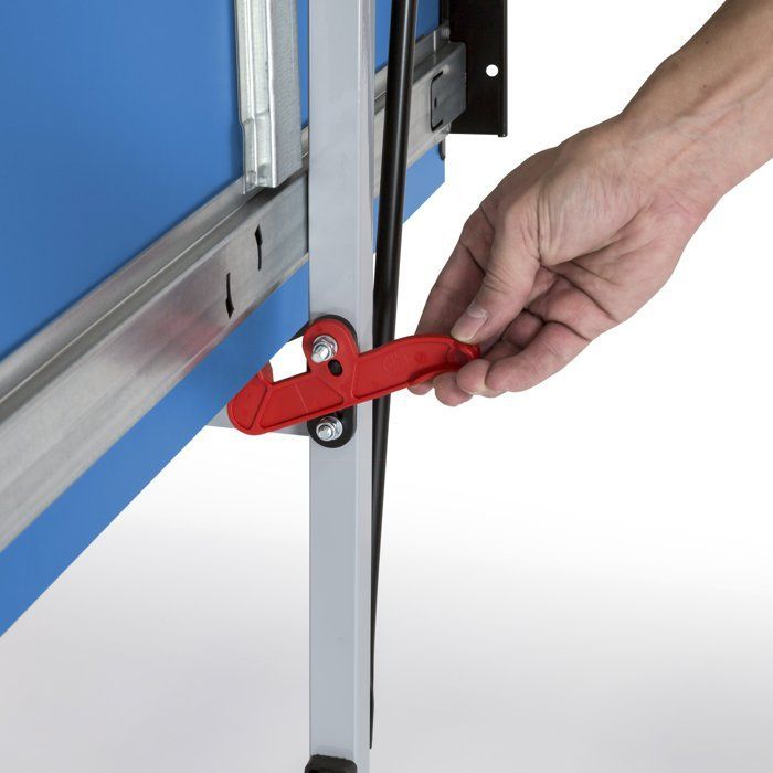 Table tennis table - SPONETA - S3-47 e - Folding - Outdoor use - Half-height lift-up playing surface - Grey and blue