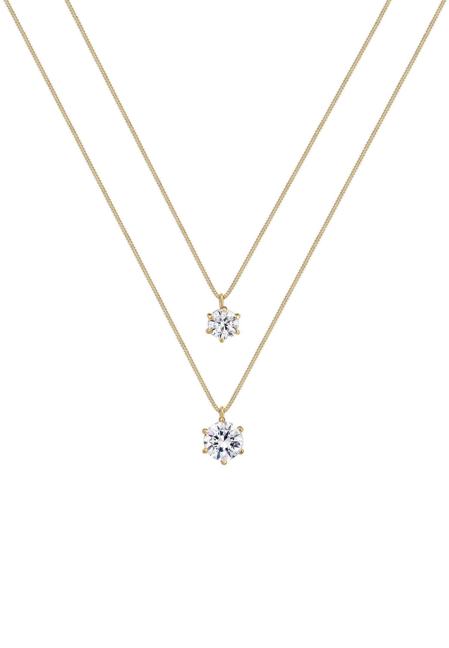 Elli Femmes Char Solitaire Basique Couches Look Tendance avec Cristaux en Argent Sterling 925
