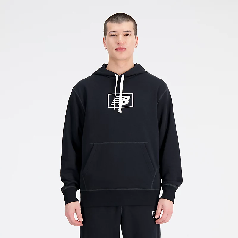 Męska bluza z kapturem NB Essentials – CZARNY