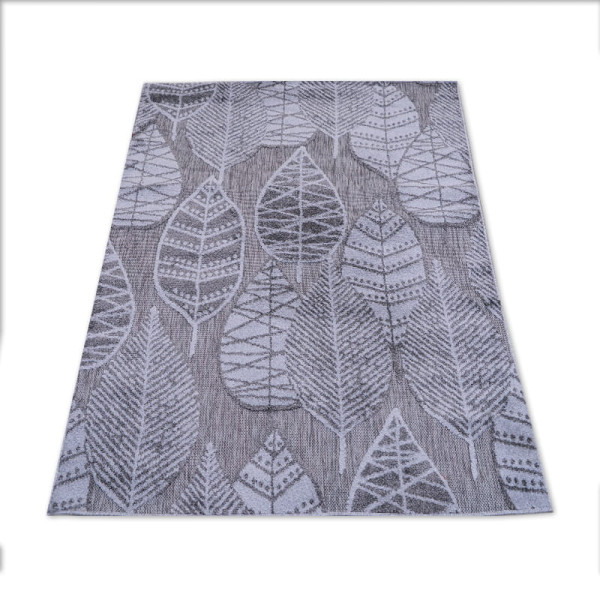 Dywan zewnętrzny Modena listki szare 120 cm x 170 cm