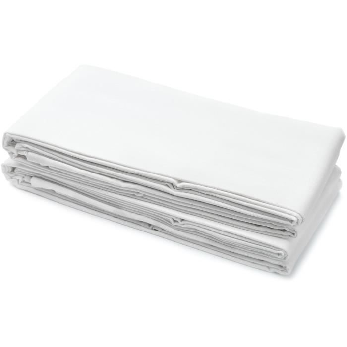 Sábana plana - HOME LINGE PASSION - microfibra de 82 g - 240 x 300 cm - Blanca