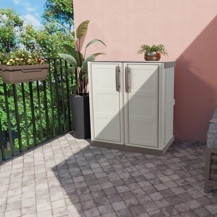 Säilytyskaappi - ARTPLAST - S71/BT - Beige ja taupe - 70 x 39 x K.85,5 cm - 2 saranaovea