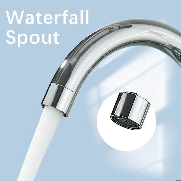 Grifo de cocina cromado, monomando mezclador de agua fría y caliente, giratorio 360°, salida de agua alta.