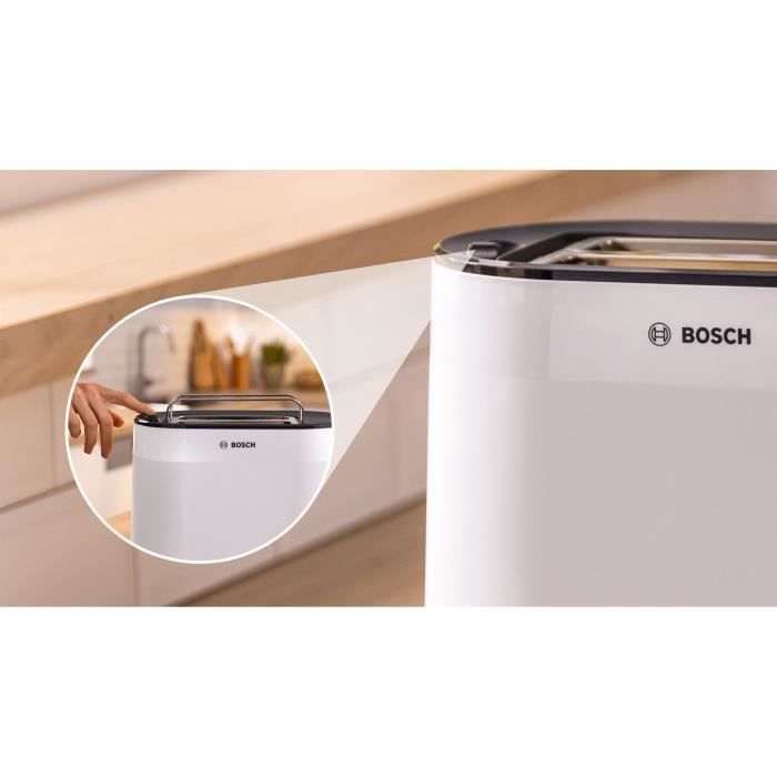 Tostapane - BOSCH - TAT2M121 MyMoment - Bianco - 2 fette - centratura automatica del pane - funzioni di scongelamento e riscaldamento