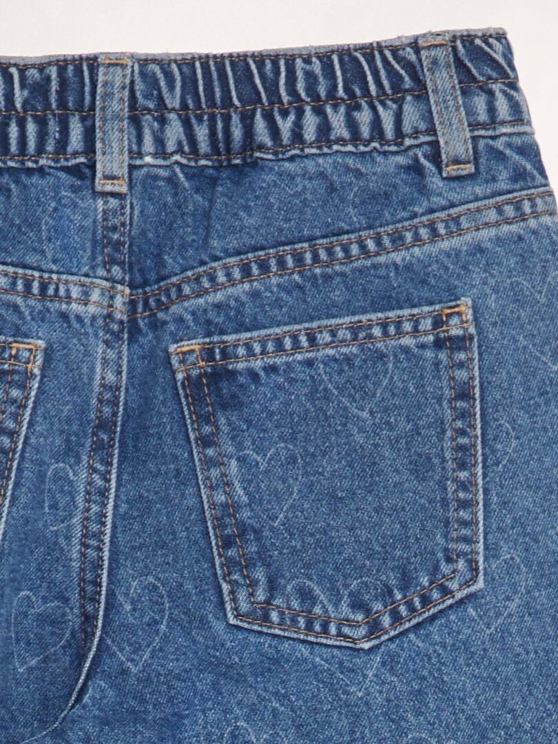 Denimbukser med vide ben - BLÅ