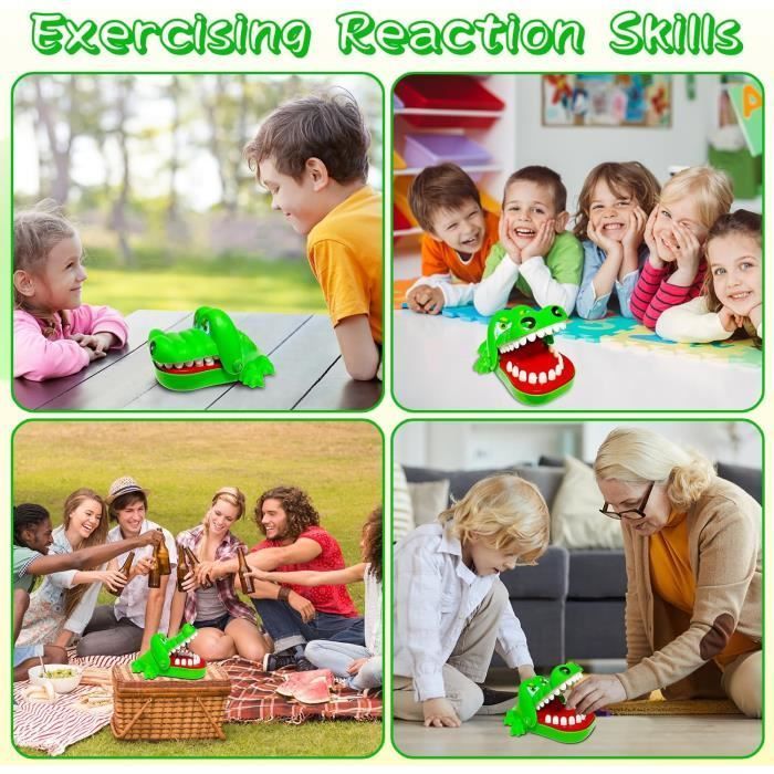 Jeu de Petites Dents de Crocodile - Crocodile Jouet - Classique Bouche Dentiste Bite Doigt Jeu de Société
