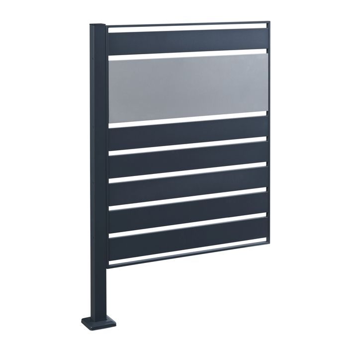 Cache-poubelle Uusikaupunki acier galvanisé 120 x 83 x 11 cm anthracite argent