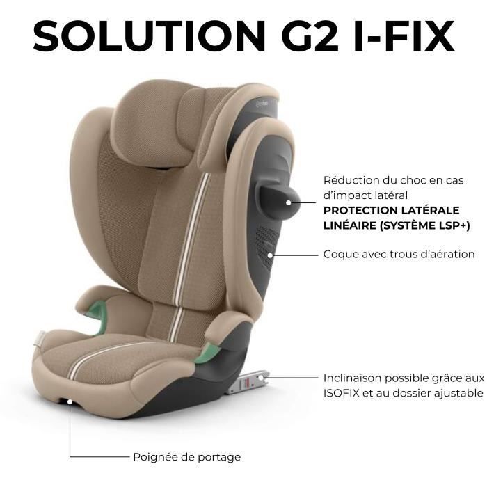 Silla de coche Cybex Gold Solution G2 I-FIX de 3 a 12 años - 15 a 50 kg - 100 a 150 cm Gris niebla | gris claro